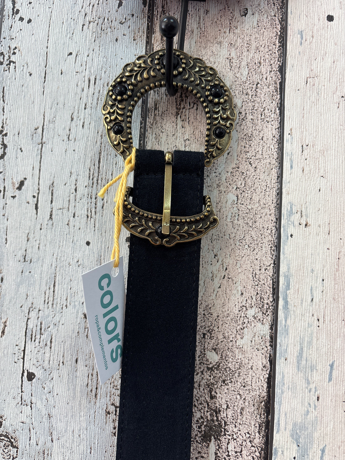 Cinturón Piel Hebilla Flor