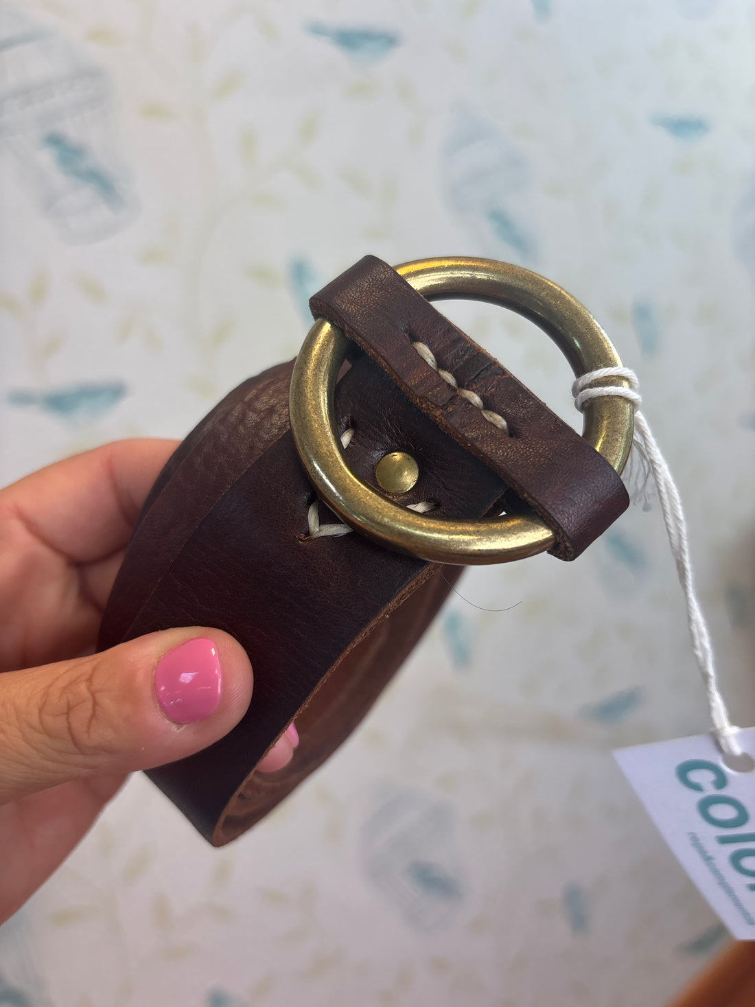 Cinturón Piel Hebilla Redonda