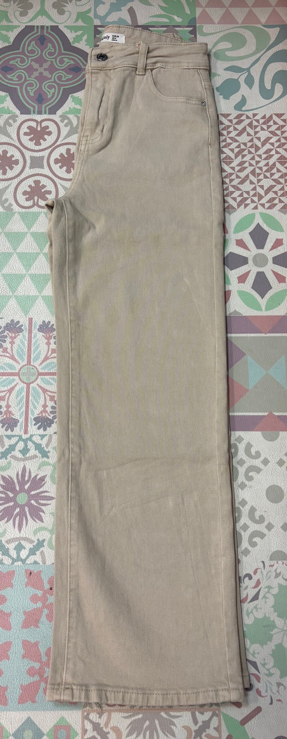 Vaquero Wide Leg Beige