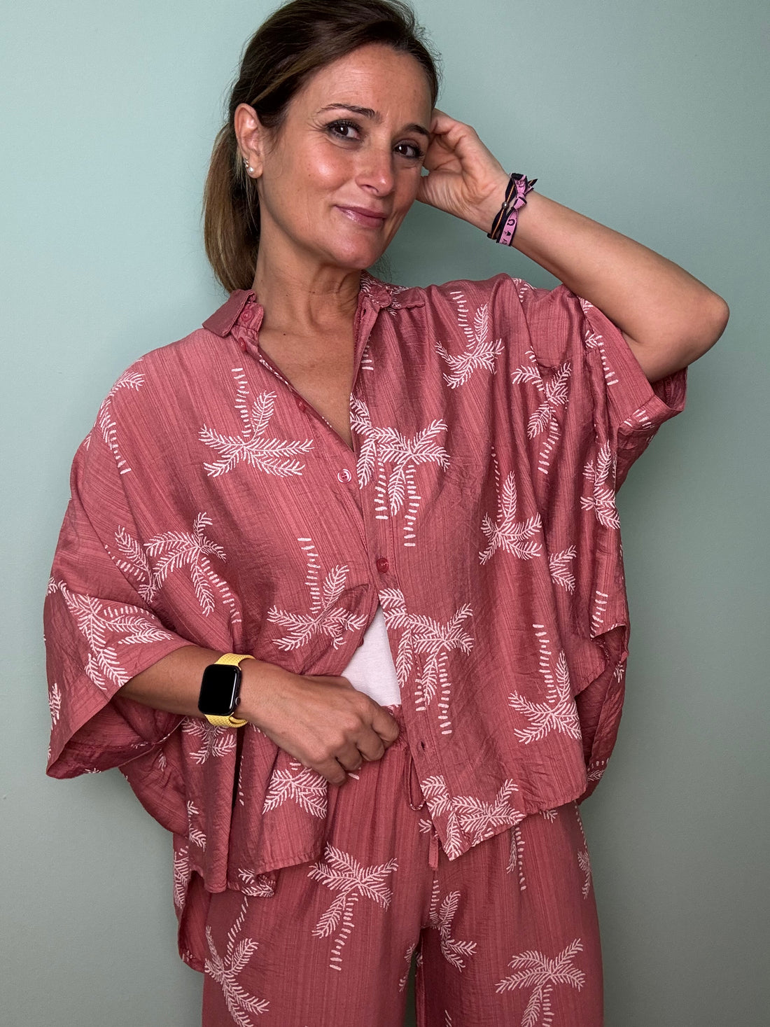 Blusa Palmeras Coral
