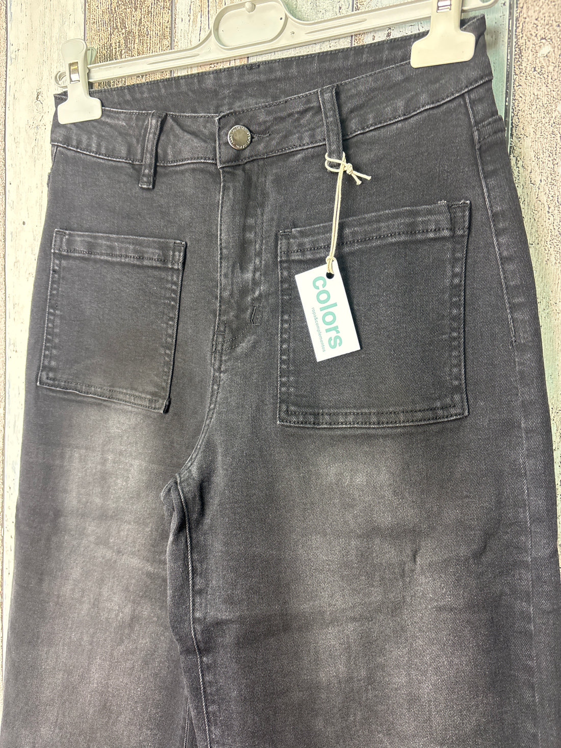 Vaquero Wide Leg Bolsillos Cuadrados