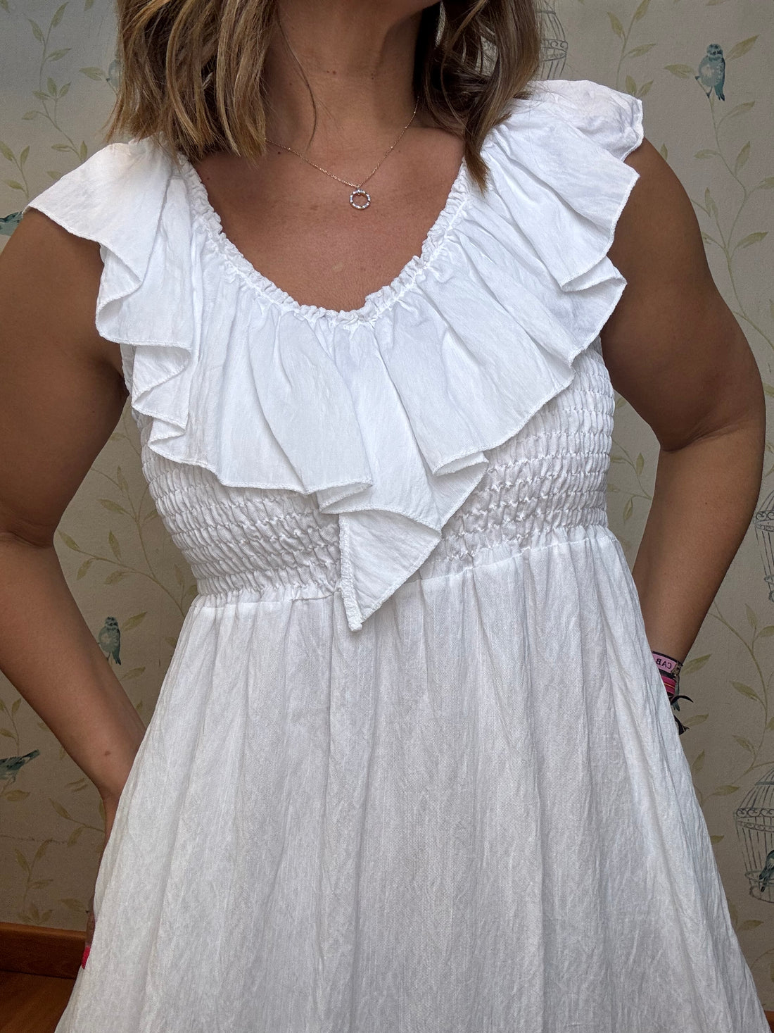Vestido Lino Volante