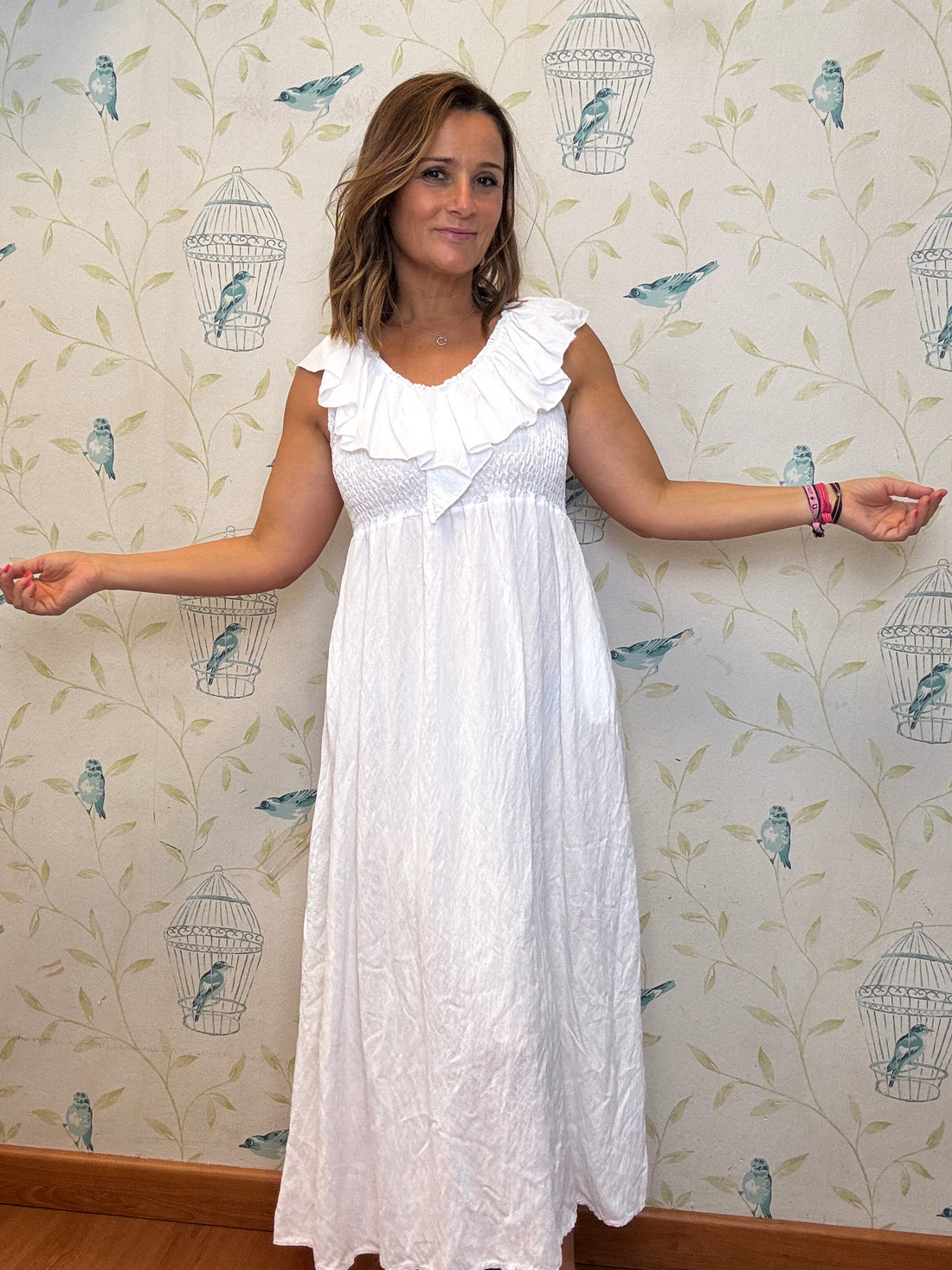 Vestido Lino Volante