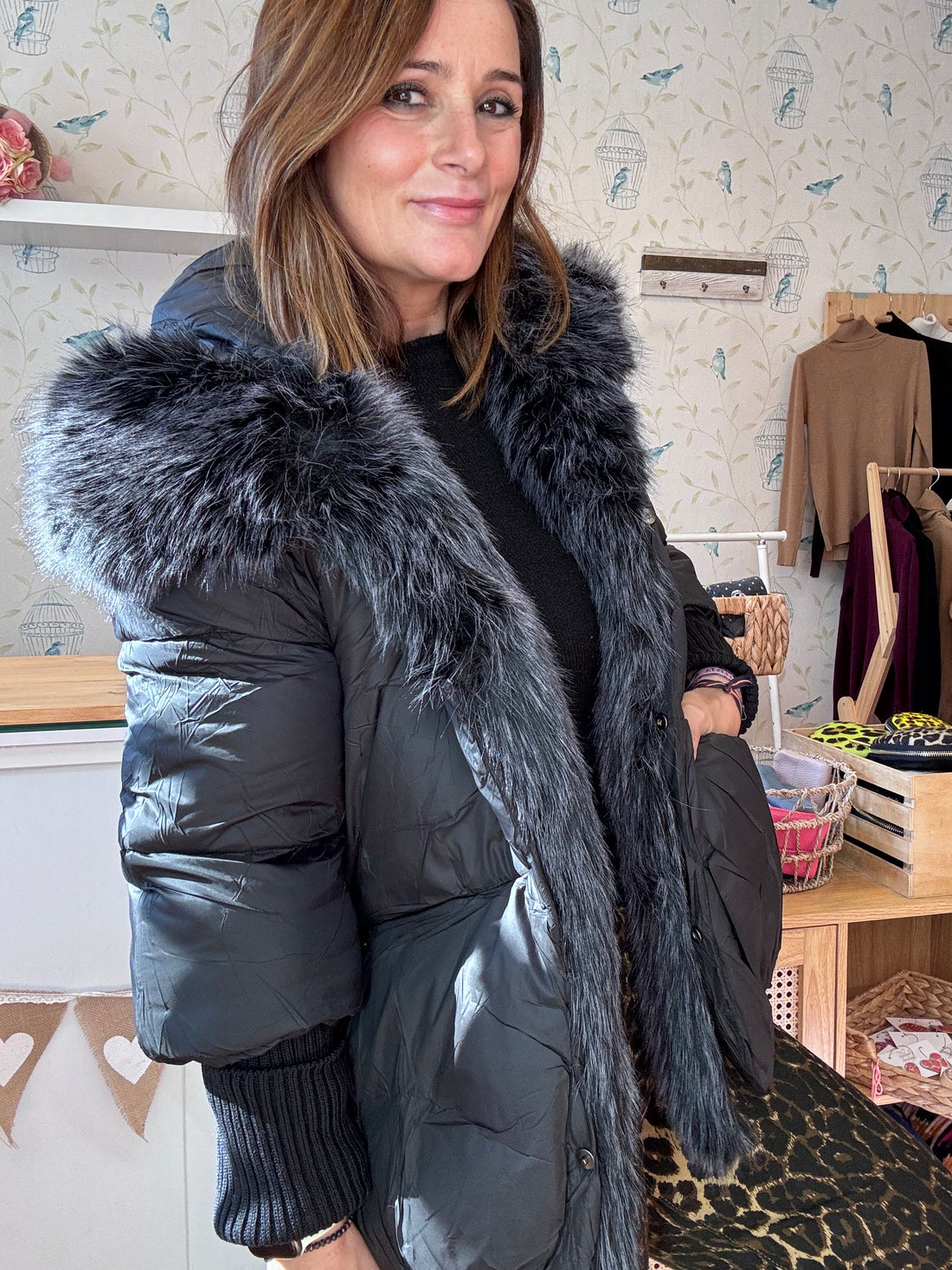 Abrigo Acolchado Pelo